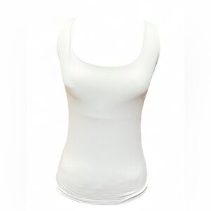 Zara Wide Strap Polyamide Tank Top Elastic White Ecru Women's Size Medium